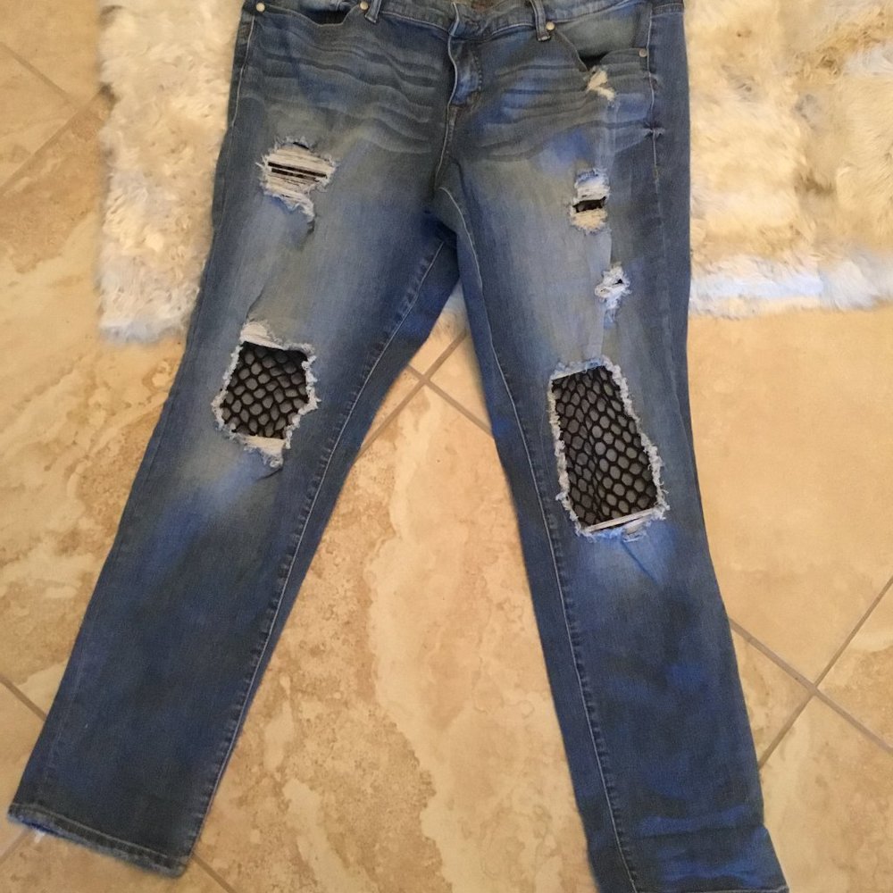Torrid fishnet vintage jeans size 18 New - Picture 1 of 3